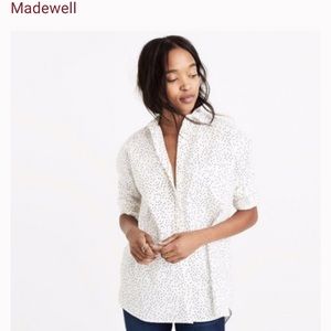 Madewell polka dot button-down shirt, S